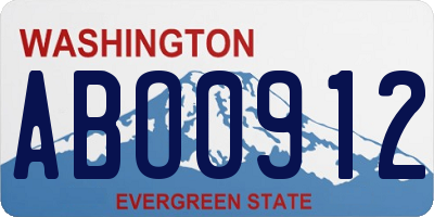 WA license plate ABO0912