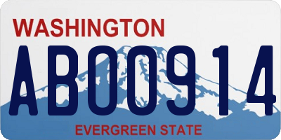 WA license plate ABO0914