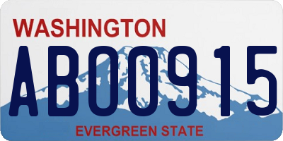 WA license plate ABO0915