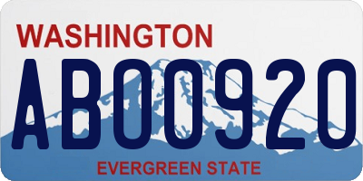 WA license plate ABO0920