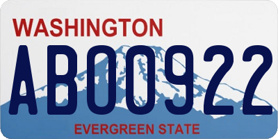 WA license plate ABO0922