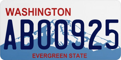 WA license plate ABO0925