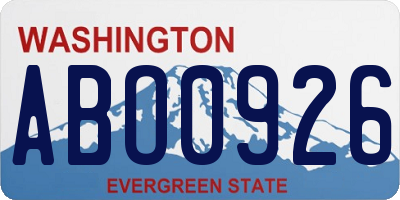 WA license plate ABO0926