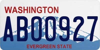 WA license plate ABO0927
