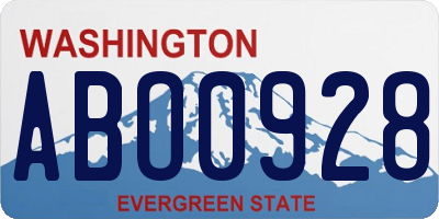 WA license plate ABO0928