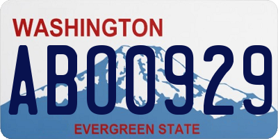 WA license plate ABO0929