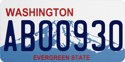 WA license plate ABO0930