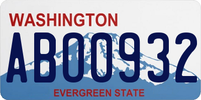 WA license plate ABO0932
