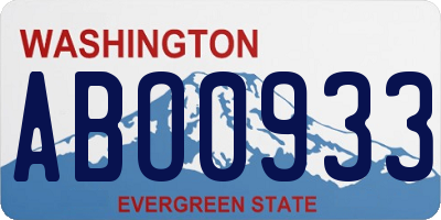 WA license plate ABO0933