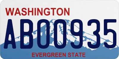 WA license plate ABO0935