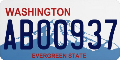 WA license plate ABO0937
