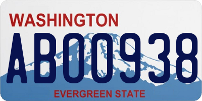WA license plate ABO0938