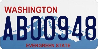 WA license plate ABO0948