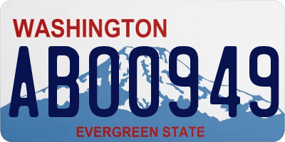 WA license plate ABO0949