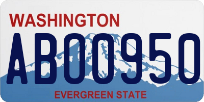 WA license plate ABO0950