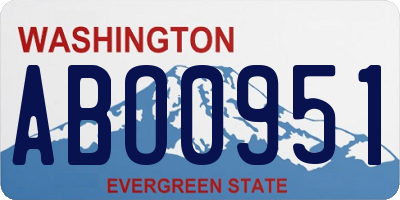 WA license plate ABO0951