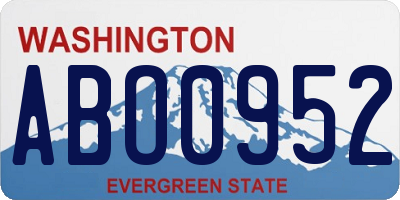 WA license plate ABO0952