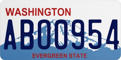 WA license plate ABO0954