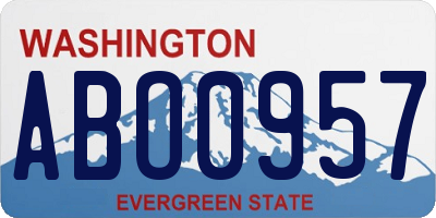 WA license plate ABO0957