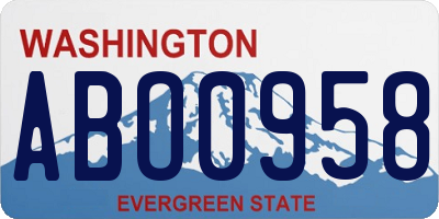 WA license plate ABO0958