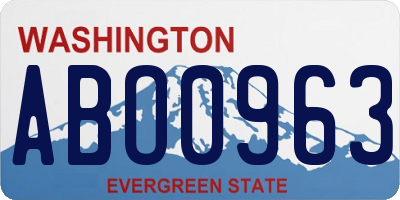 WA license plate ABO0963