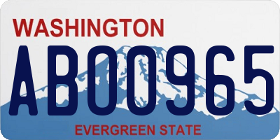 WA license plate ABO0965