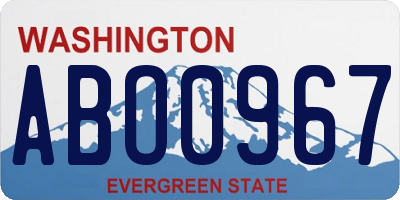 WA license plate ABO0967