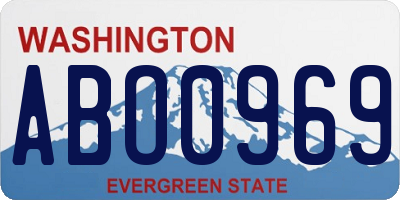 WA license plate ABO0969