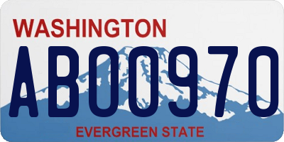 WA license plate ABO0970
