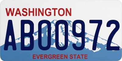 WA license plate ABO0972