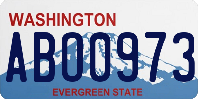 WA license plate ABO0973