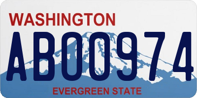 WA license plate ABO0974
