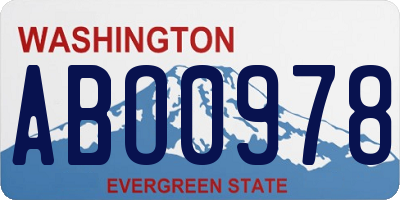 WA license plate ABO0978