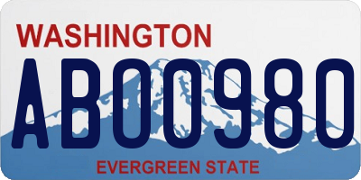 WA license plate ABO0980