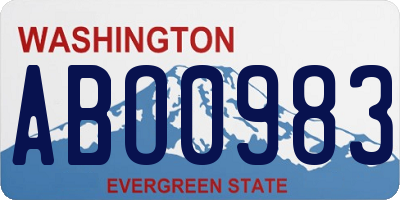 WA license plate ABO0983
