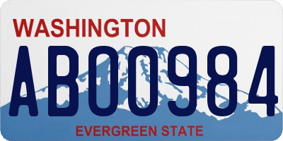 WA license plate ABO0984