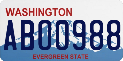 WA license plate ABO0988