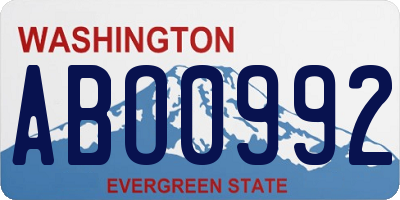 WA license plate ABO0992