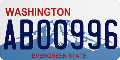 WA license plate ABO0996