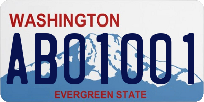 WA license plate ABO1001