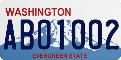 WA license plate ABO1002
