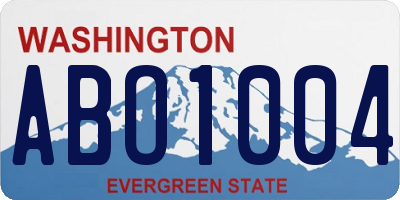 WA license plate ABO1004