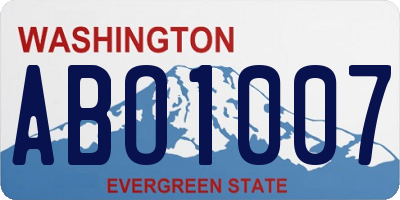 WA license plate ABO1007