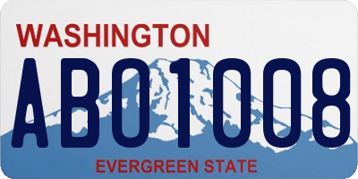 WA license plate ABO1008