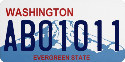 WA license plate ABO1011