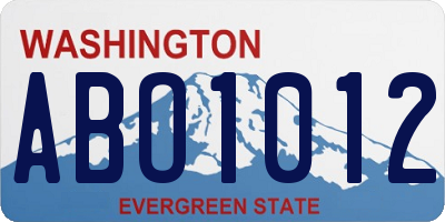WA license plate ABO1012