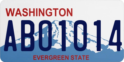WA license plate ABO1014