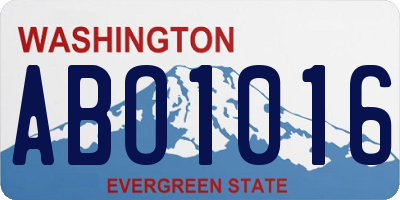 WA license plate ABO1016