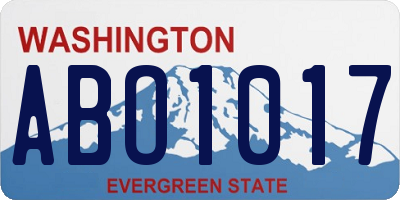WA license plate ABO1017