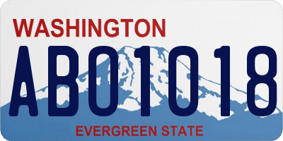 WA license plate ABO1018